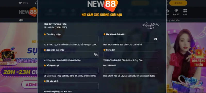 Hướng dẫn đăng ký tài khoản Bài tấn New88